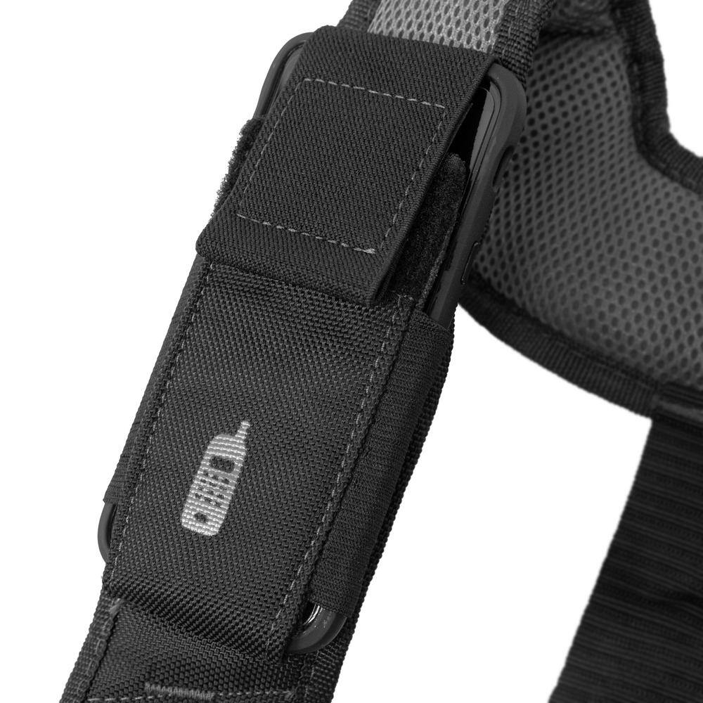 Husky 2-Bag 14-Pocket Black Electricians Suspension Rig Work Belt with Suspenders HD00146