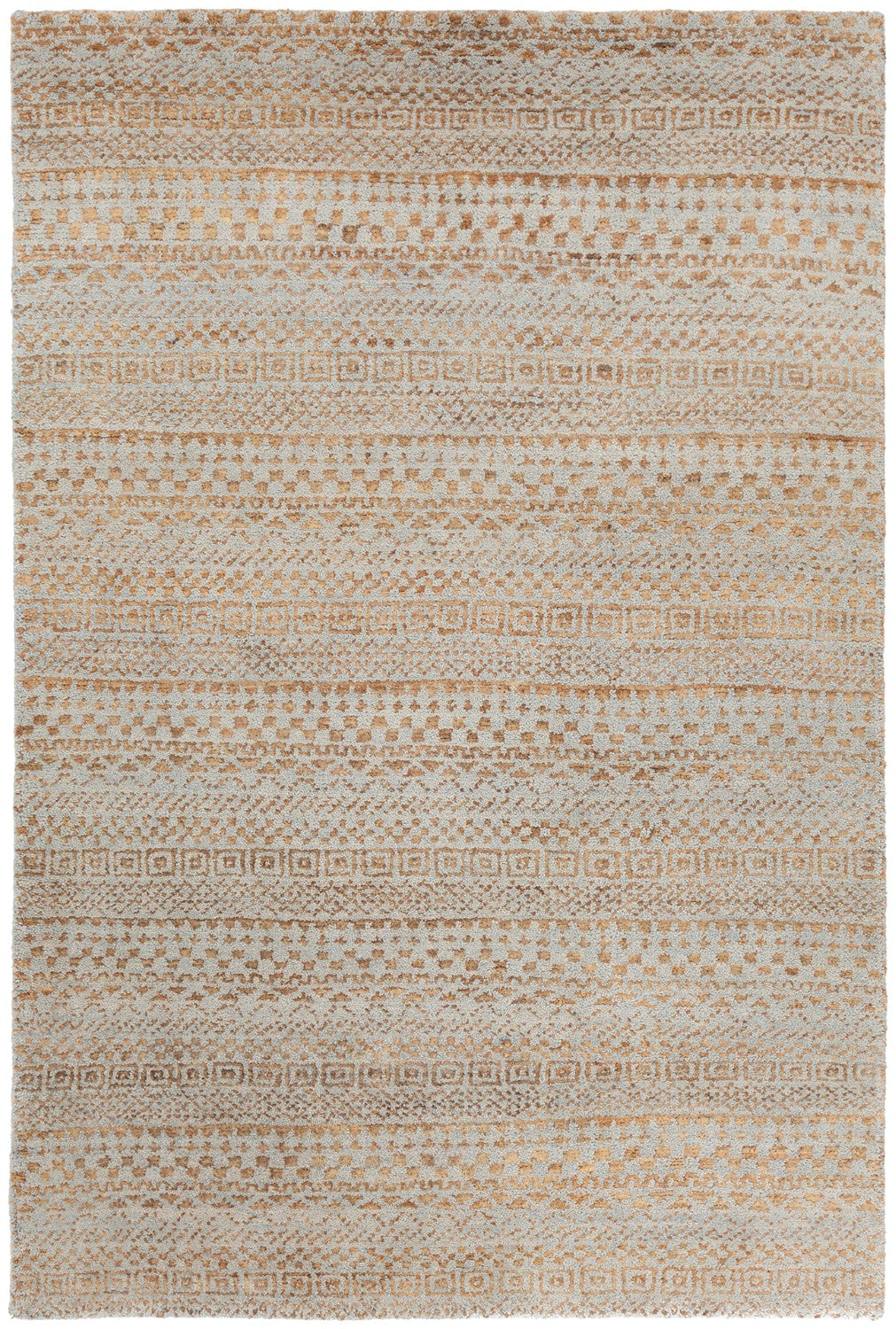 Selene Grey/Natural Hand Knotted Rug