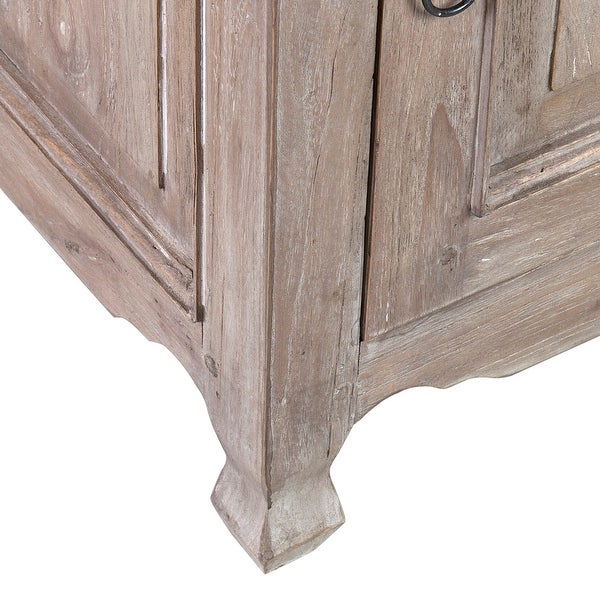 Distressed Mindi Wood Bedside Table