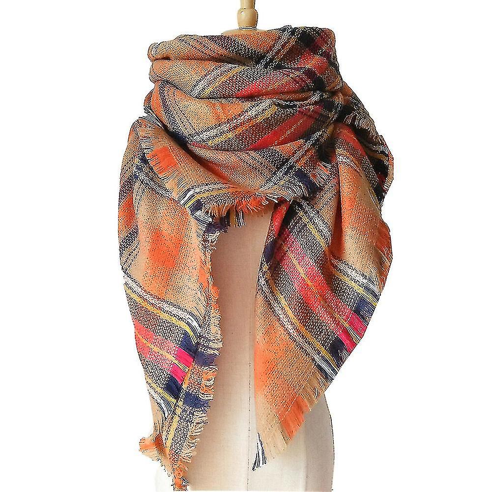 Winter Large Plaid Check Shawls Wraps For Women's