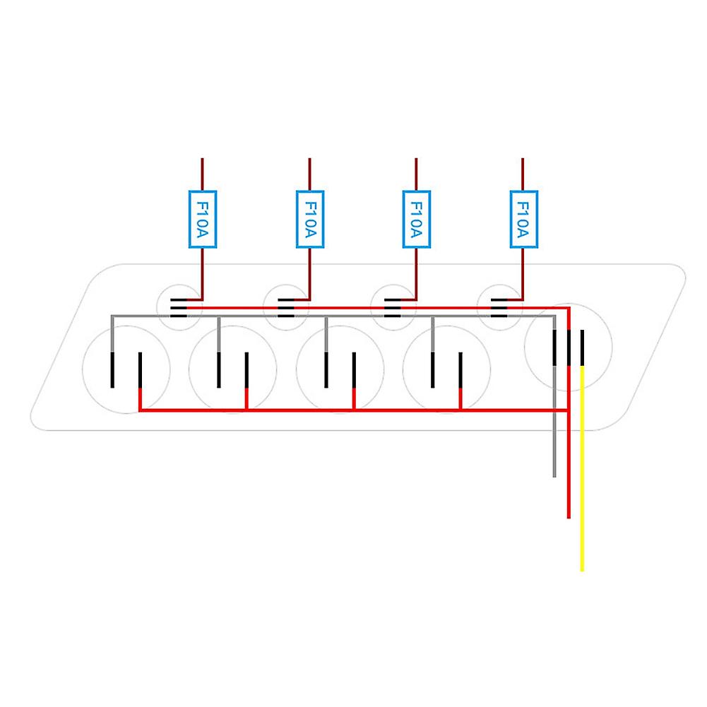 4-port Panel Socket Charger Car Power Switch Car Charger Multiple Protection Dustproof And Waterproof With Led Display And Clock For 12v-24v Car Truck