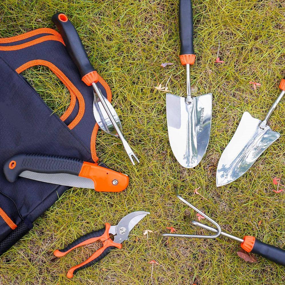 7-Piece Stainless Steel Heavy-Duty Outdoor Manual Gardening Tools Set Garden Tool Set B08BFDHGRN