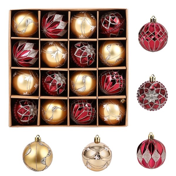 16 Pcs Christmas Ball Ornaments Set for Xmas Tree