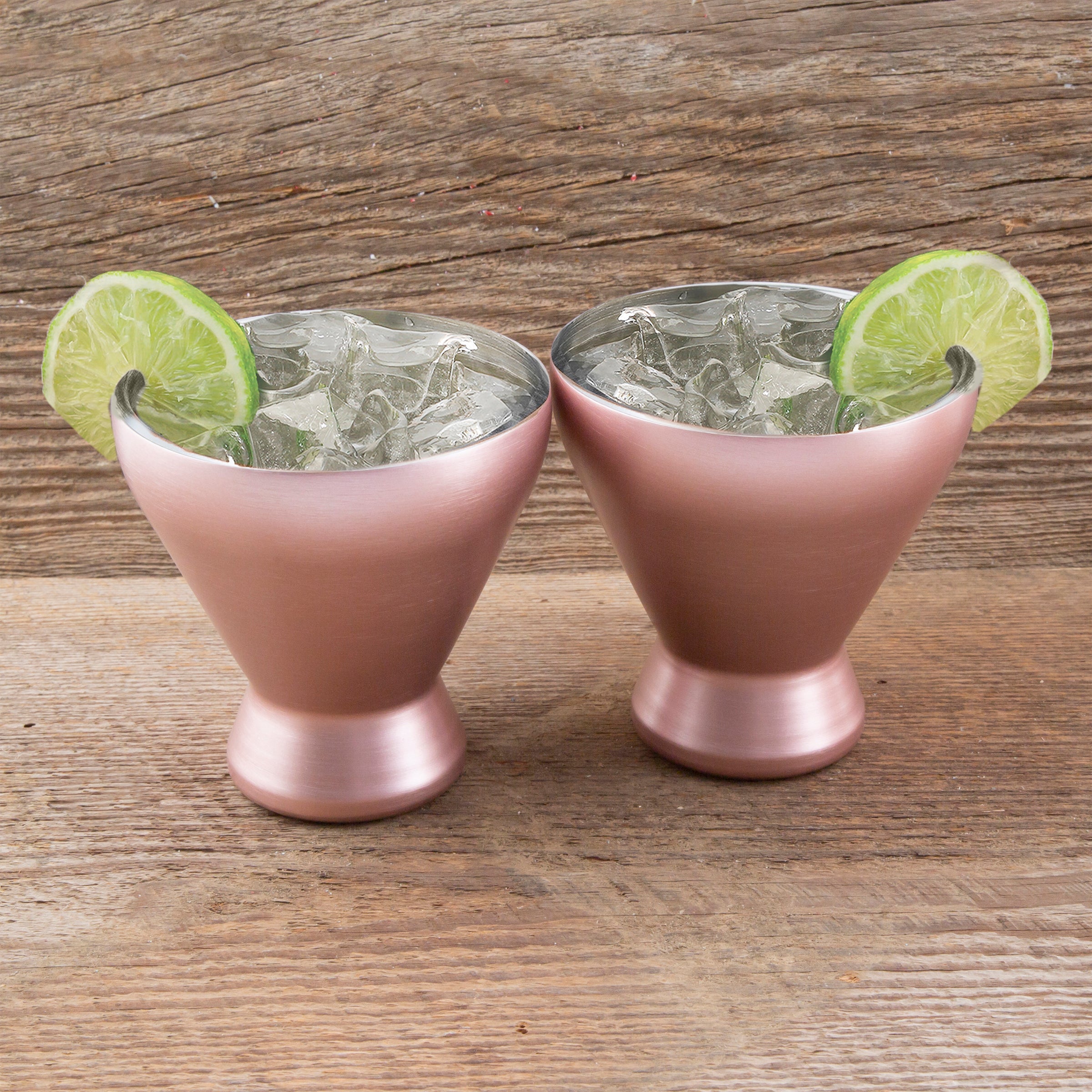 11 Oz Pink Cocktail Tumblers, Set Of 2