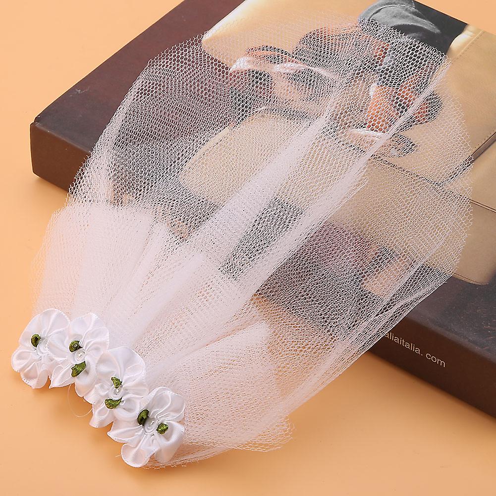 Pet Wedding Veil Dog Flower Headdress Veil Clip Pet Dog Accessory (l)