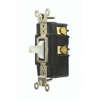 Leviton 15 Amp Industrial Grade Heavy Duty Single-Pole Double-Throw Center-Off Momentary Contact Toggle Switch White 1256-W