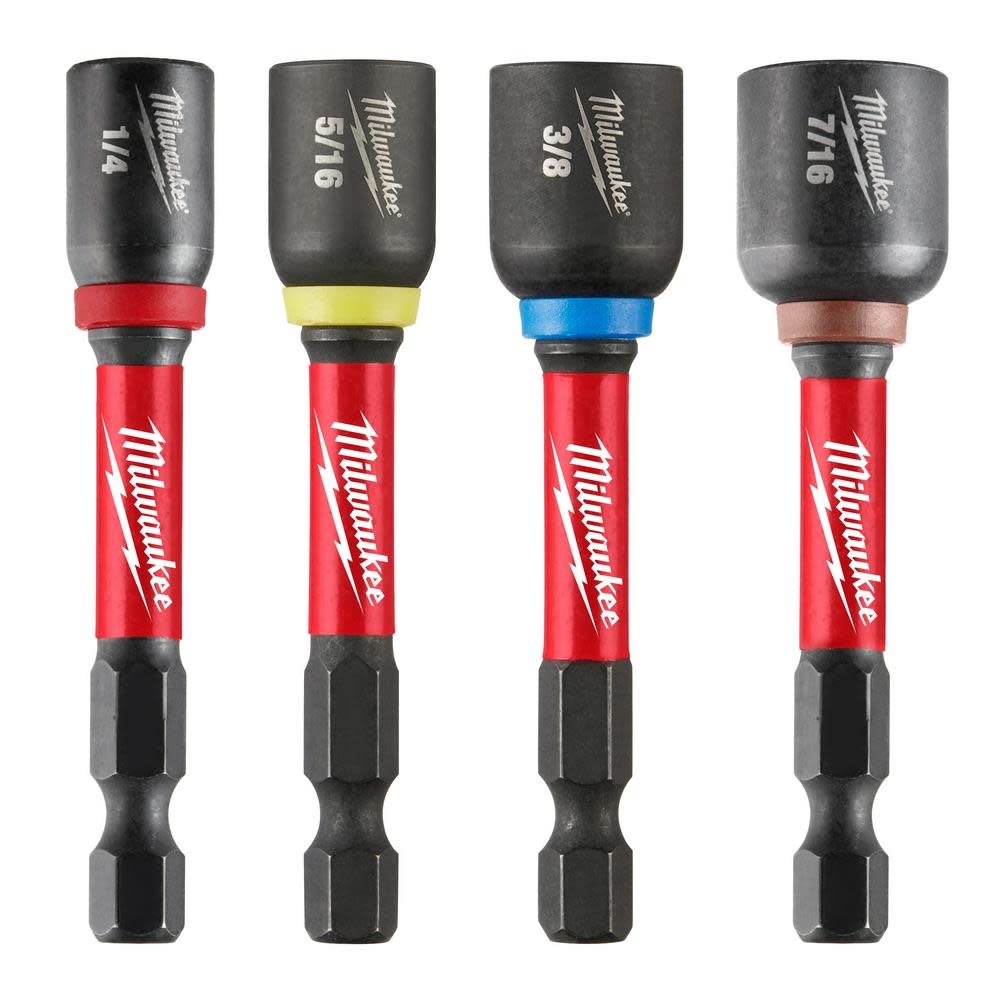 Milwaukee SHOCKWAVE Impact Duty 2 9/16 Magnetic Nut Driver Set 4pc 49-66-4566 from Milwaukee