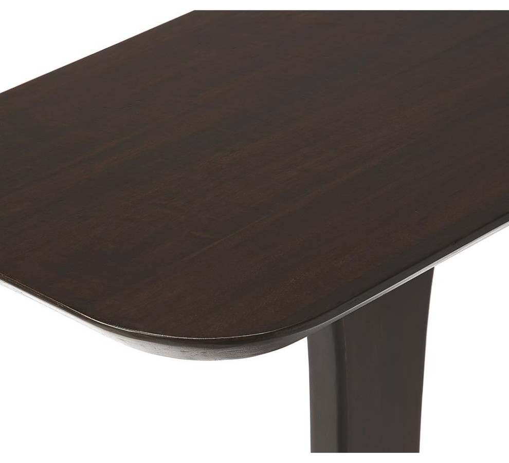 Patton Cocoa Brown Pedestal Table   Contemporary   Accent Chests And Cabinets   by BisonOffice  Houzz