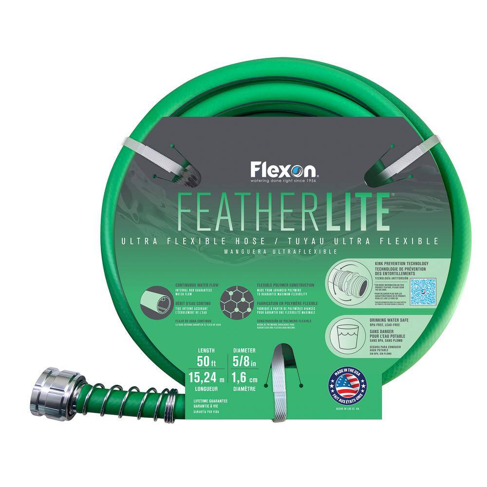 Flexon Featherlite 58 in. Dia x 50 ft. Ultra-Flexible Garden Hose FTHL5850