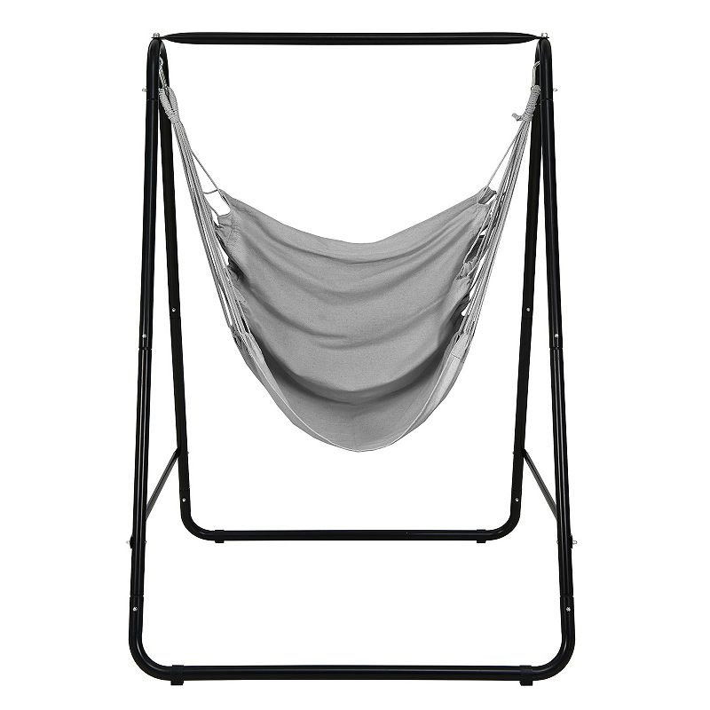 Hanging Padded Hammock Chair with Stand and Heavy Duty Steel