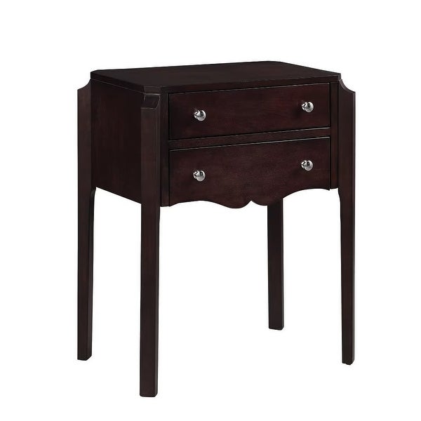 Simplify 2-drawer Solid Wood Storage Side Table