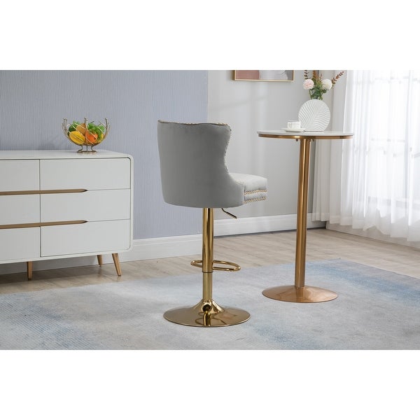 Modern Swivel Barstools Adjustable Height Bar Chairs with Footrest