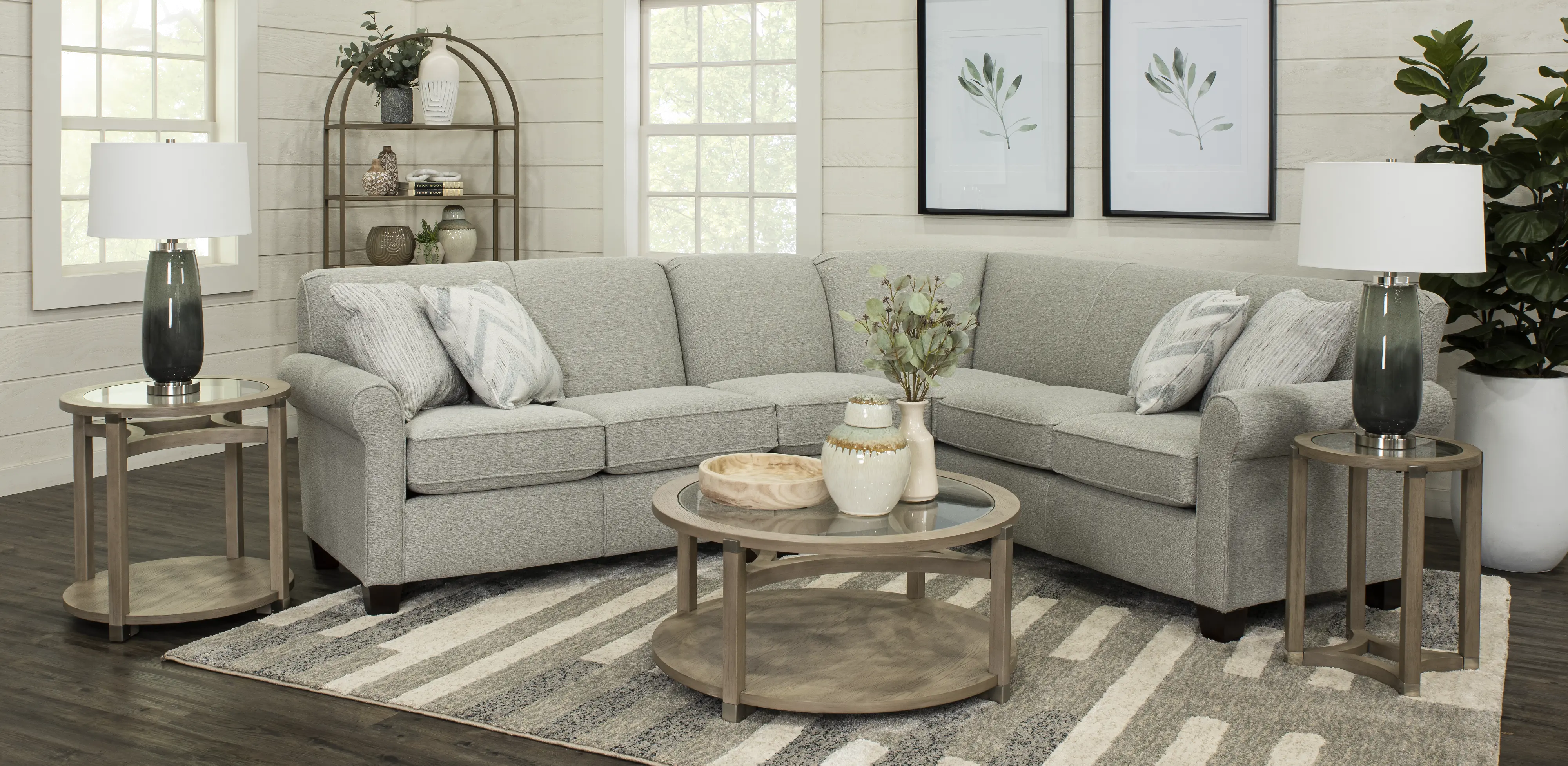 Titan Silver Gray 3 Piece Sectional