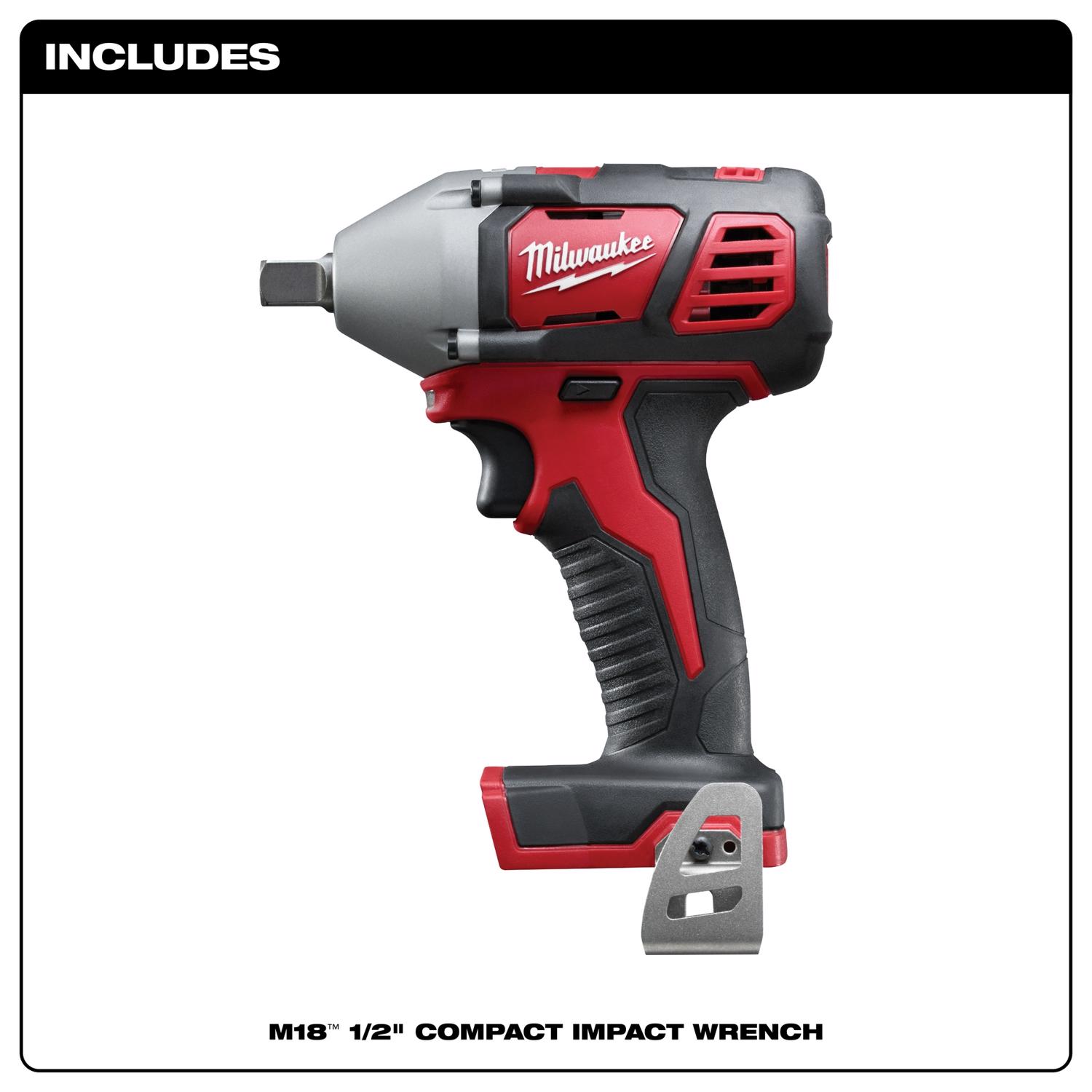 MW M18 18 V 1/2 in. Cordless Brushed Impact Wrench Tool Only