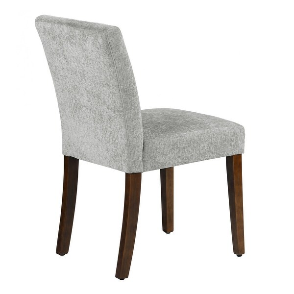 Modern Simple Set of 2 Modern Comfortable Upholstered Foam Fabric Dining Chairs with Solid Rubber Wooden Legs for Dining Room