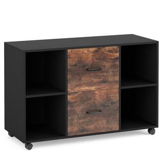 TRIBESIGNS WAY TO ORIGIN Galaxy Black 4+2 Cube Engineered Wood File Cabinet with Rolling Wheels HD-C0168