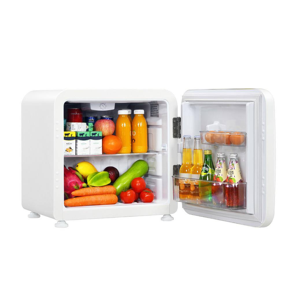 Costway 1.6 cu. ft. Compact Refrigerator Reversible Door Mini Fridge in White without Freezer EP24436US-IV