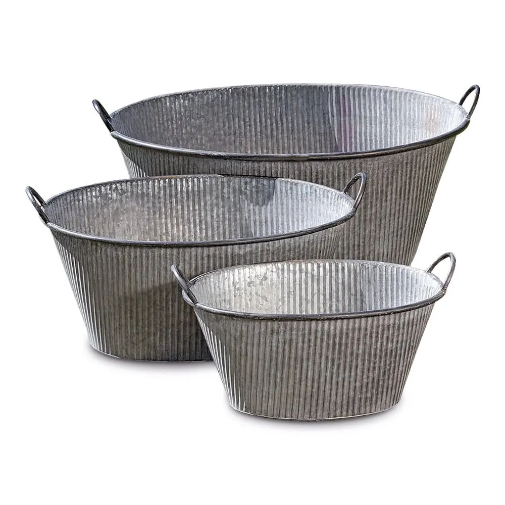 Custom Shape Designer Galvanized Flower Planter Pots Top Trend Wedding Indoor And Outdoor Party Decoration Flower Planters