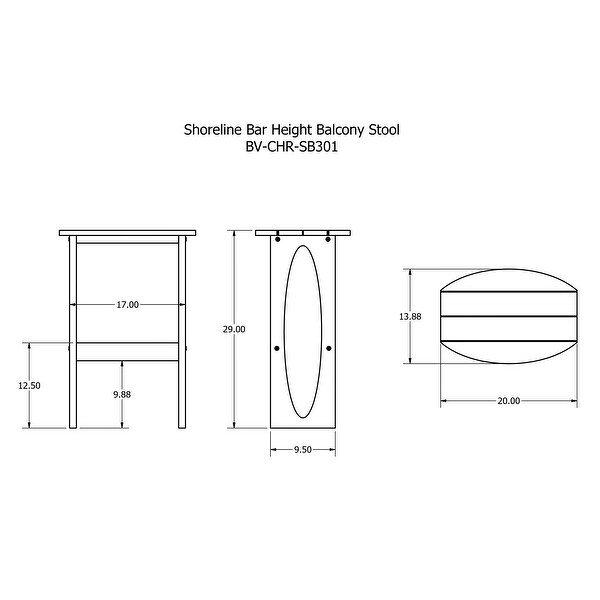 Shoreline Surfboard 3Piece Bar Height Balcony Set