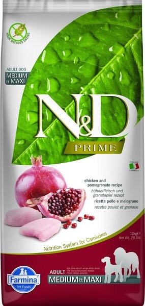 Farmina NandD Prime Chicken and Pomegranate Medium and Maxi Adult Grain-Free Dry Dog Food