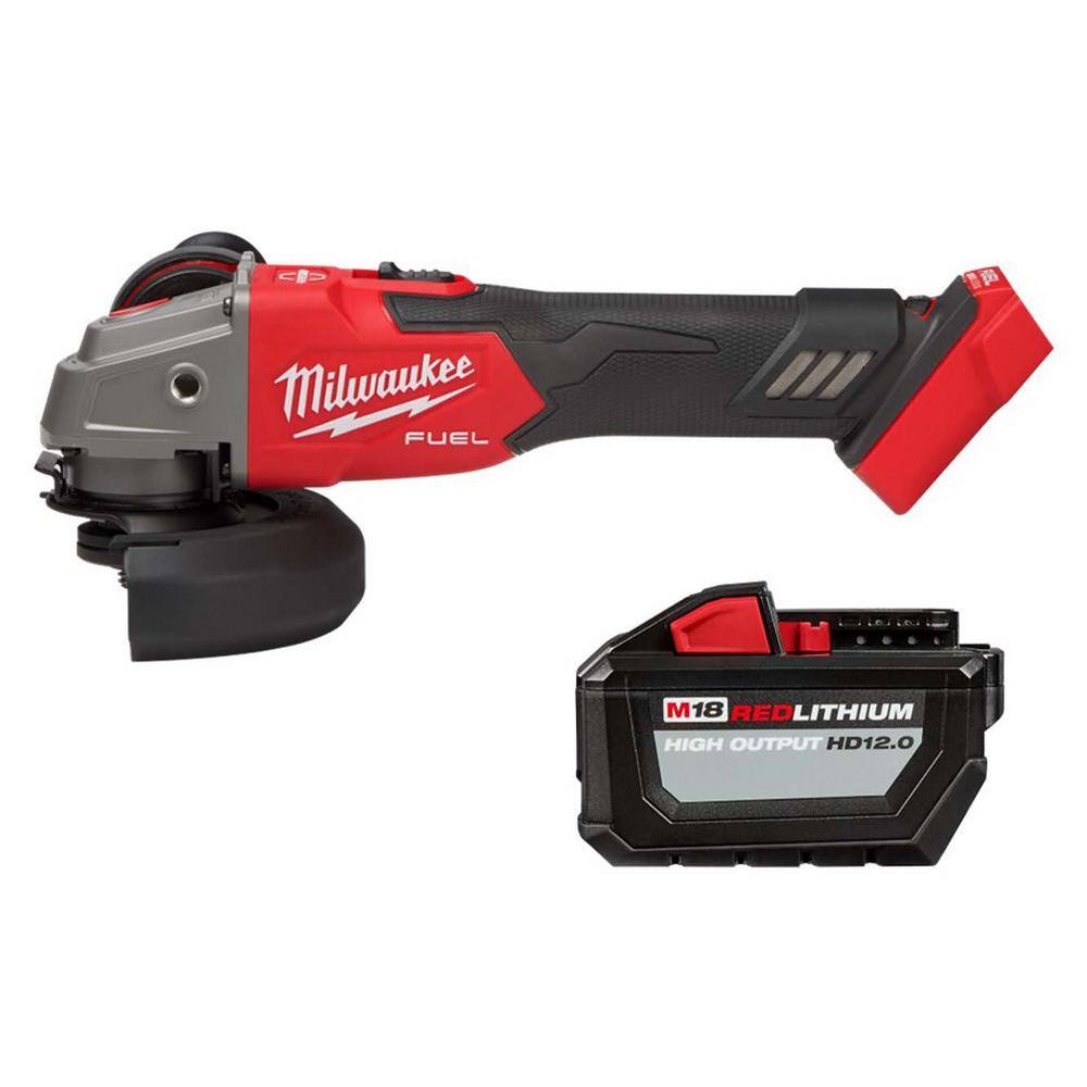 MW M18 FUEL 18V Lithium-Ion Brushless Cordless 4-12 in.5 in. Grinder Variable Speed  Slide Switch w12.0ah Battery 2889-20-48-11-1812