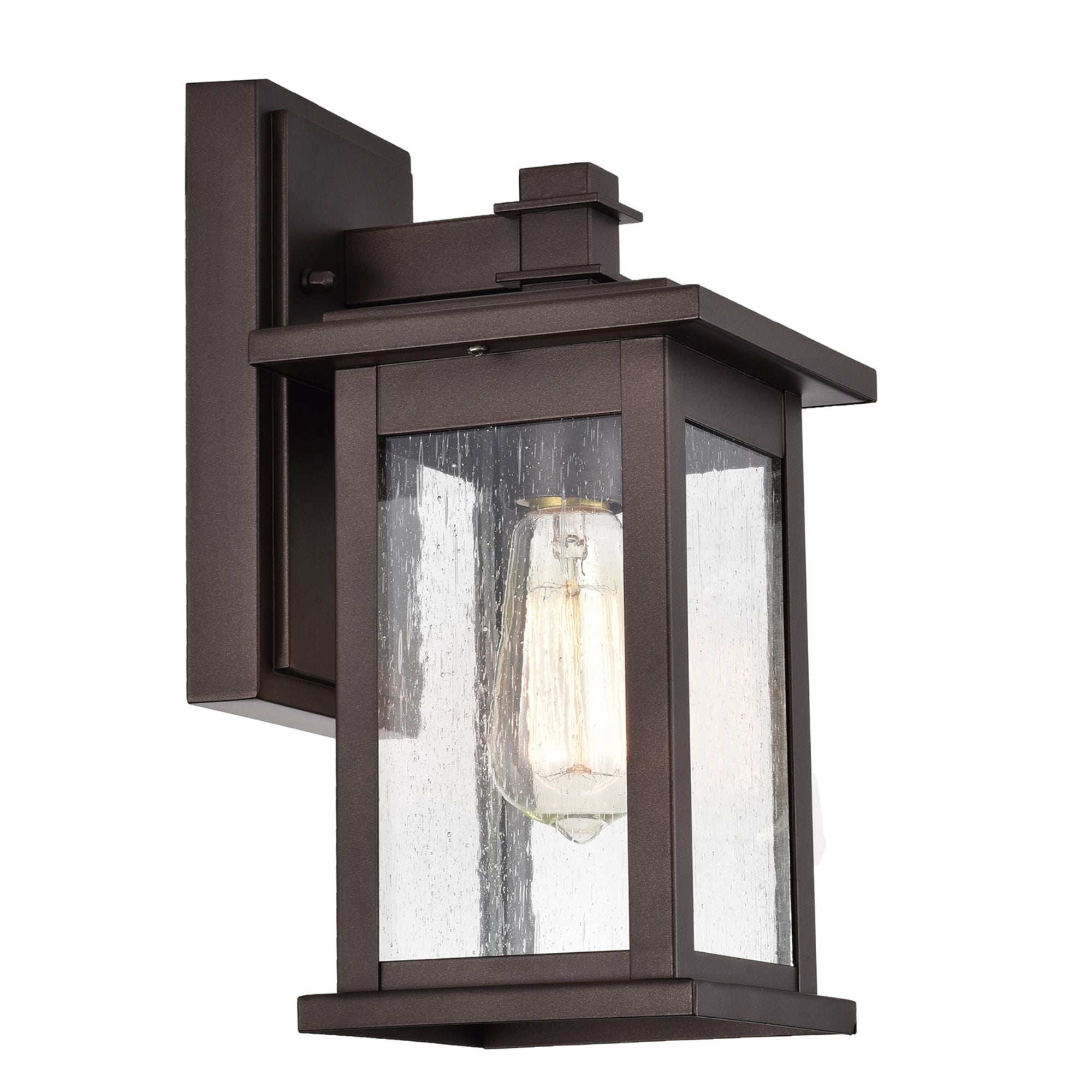 Oil Rubbed Bronze Outdoor Wall Light,Waterproof Outdoor Wall Lamps Porch Lights Wall Lantern, Wall Sconce with Seeded Glass Shade