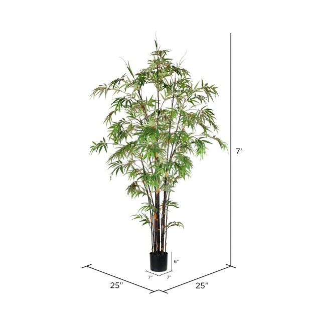 Vickerman Artificial Potted Black Japanese Bamboo Tree