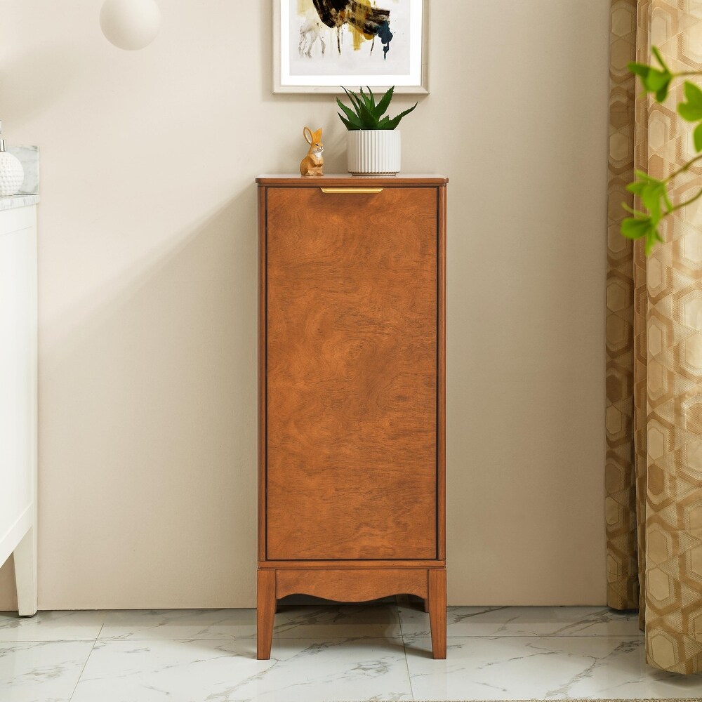 Antique Brass Bathroom Floor   Linen Cabinet: Adjustable Shelves