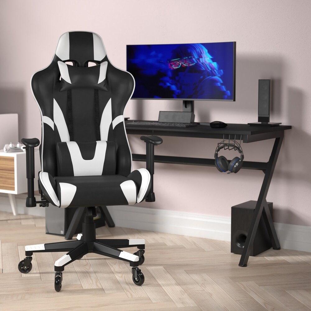 Office Gaming Chair with Roller Wheels   Reclining Back