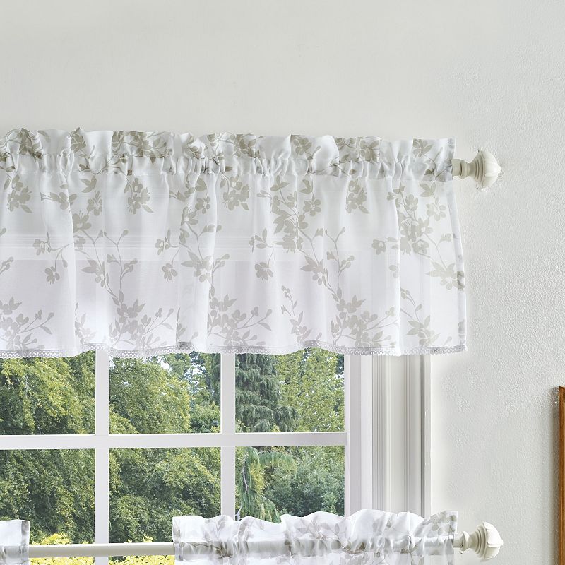 Martha Stewart Bellefield Floral Rod Pocket Tier and Valance Window Curtain Panels