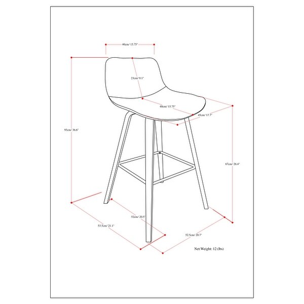 WYNDENHALL Cacey Mid Century Modern Bentwood Counter Height Stool (Set of 2) - 20.7'' x 21.1'' x 36.6