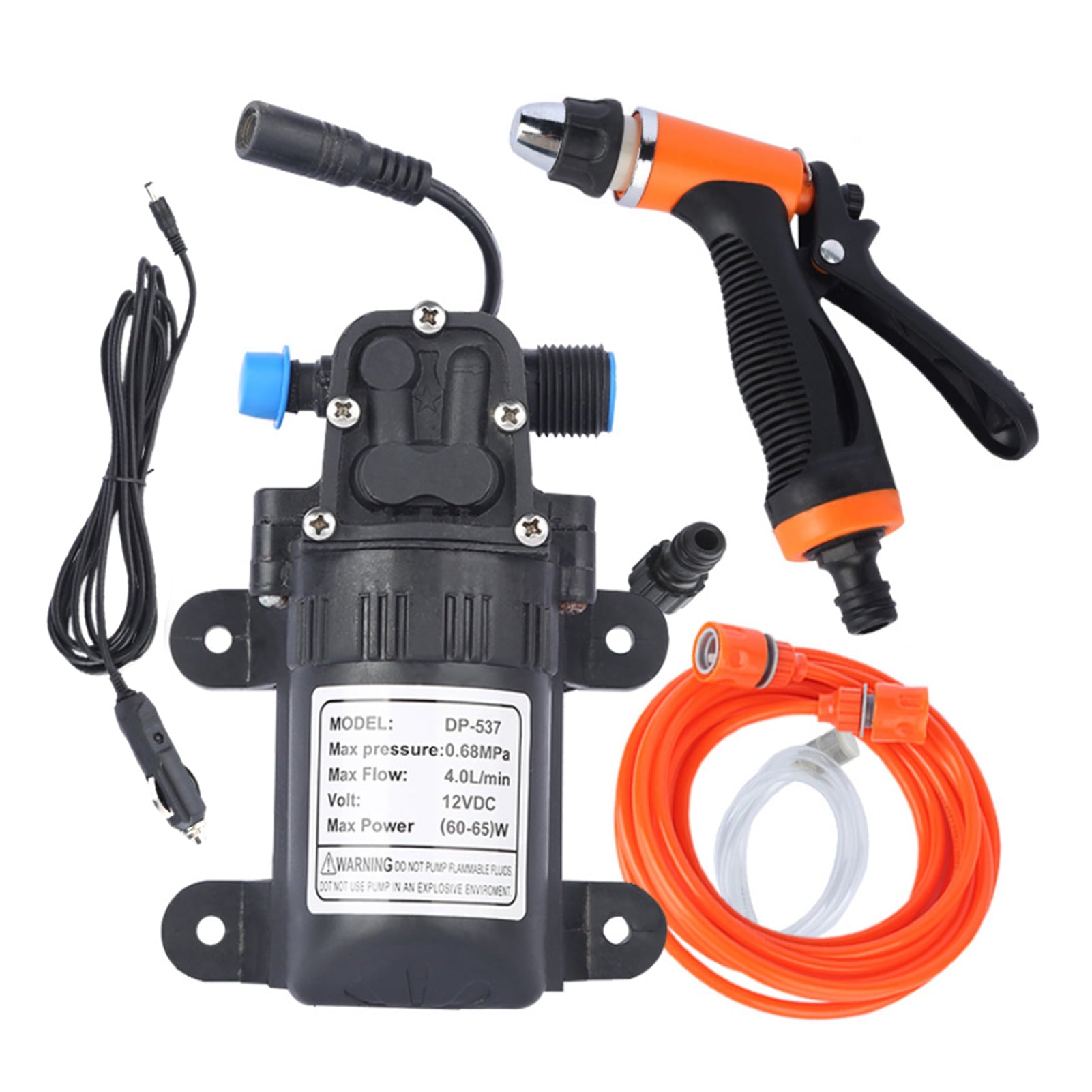 Anself High Pressure Car Washing Machine Kit Electric Pump + Wash Sprayer 2 Modes + Power Cable + Hoses