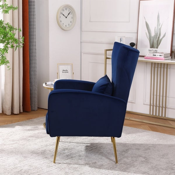 Velvet Accent Chair Armchair Comfy Upholstered Single Sofa Chair