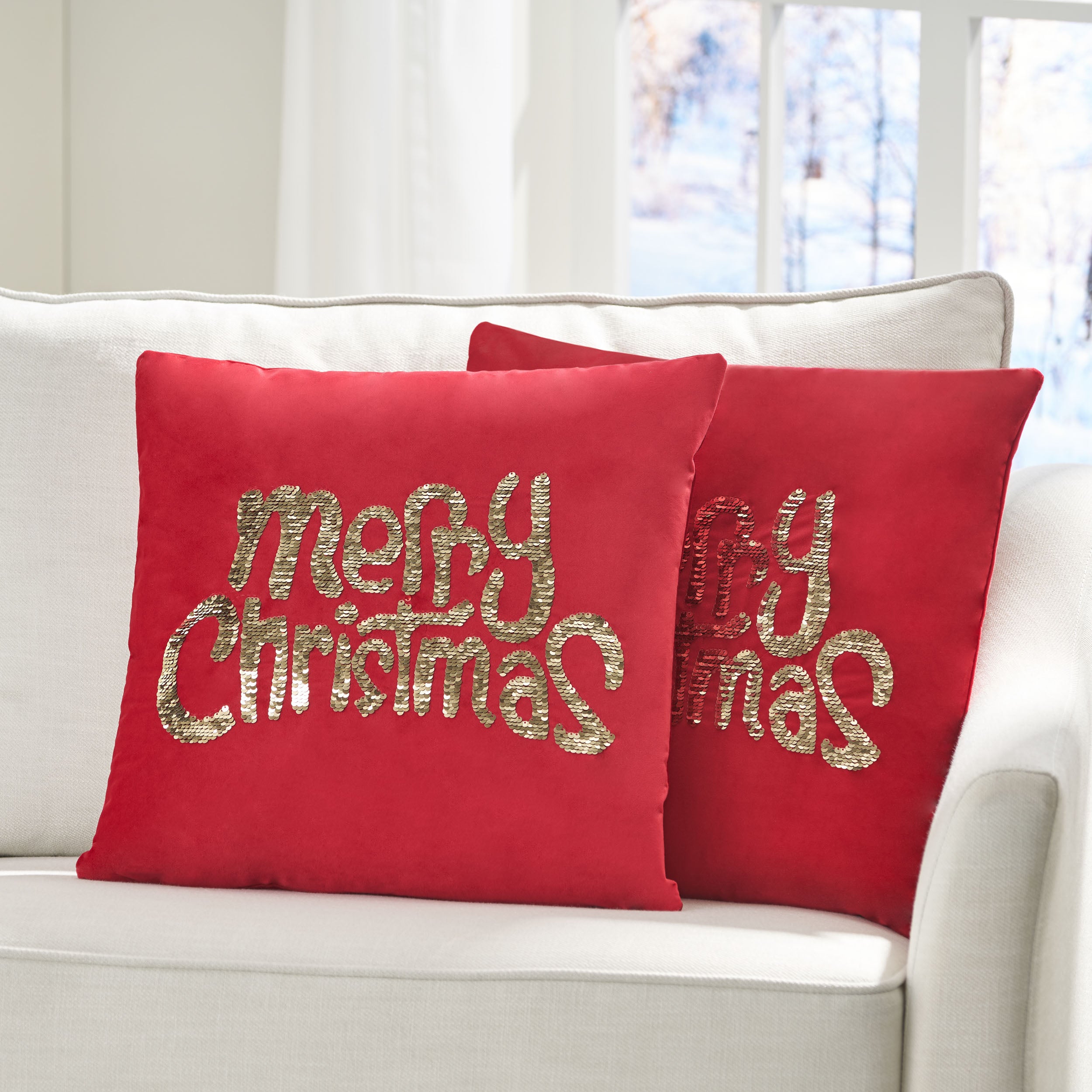 Bolivar Glam Velvet Christmas Throw Pillow