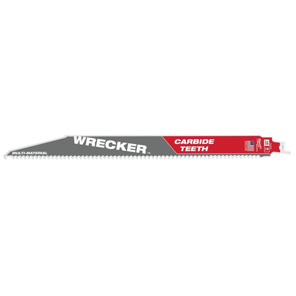 Milwaukee 12" 6 TPI THE WRECKER with Carbide Teeth SAWZALL Blade 3PK 48-00-5343 from Milwaukee