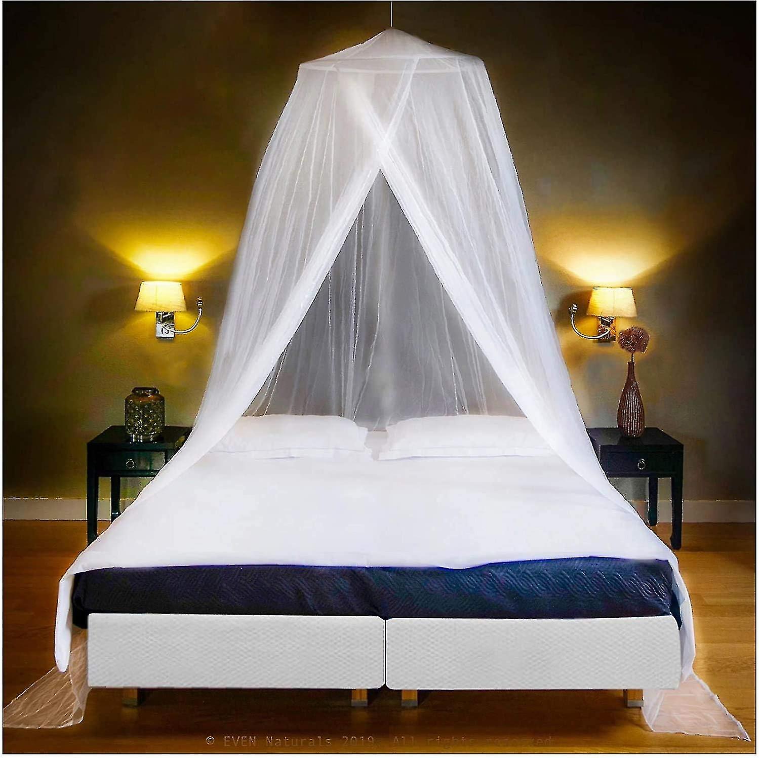 Luxury Mosquito Net Bed Canopy， Ultra Large: For Single To King Size， Quick Easy Installation， Fines