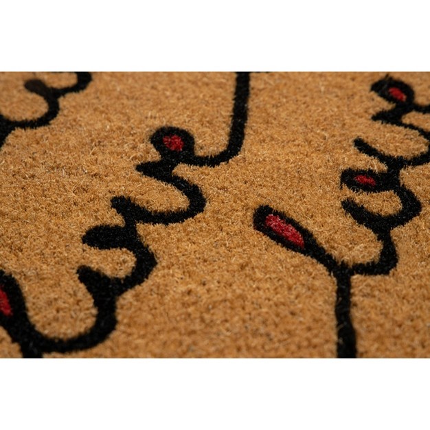 X 2 x27 4 quot Love Letter Indoor outdoor Coir Doormat Red black Entryways