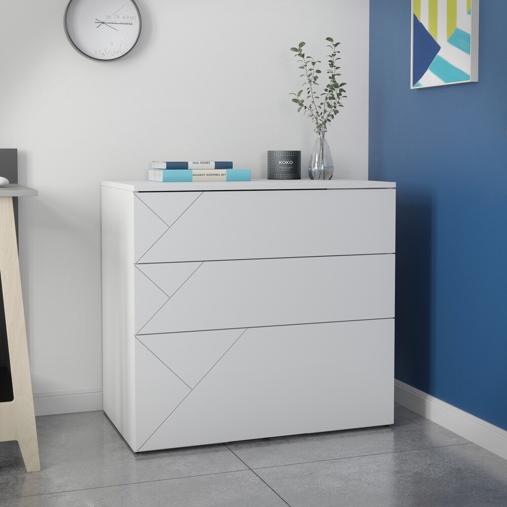 Nexera Atypik 3 Drawer Storage and Filing Cabinet