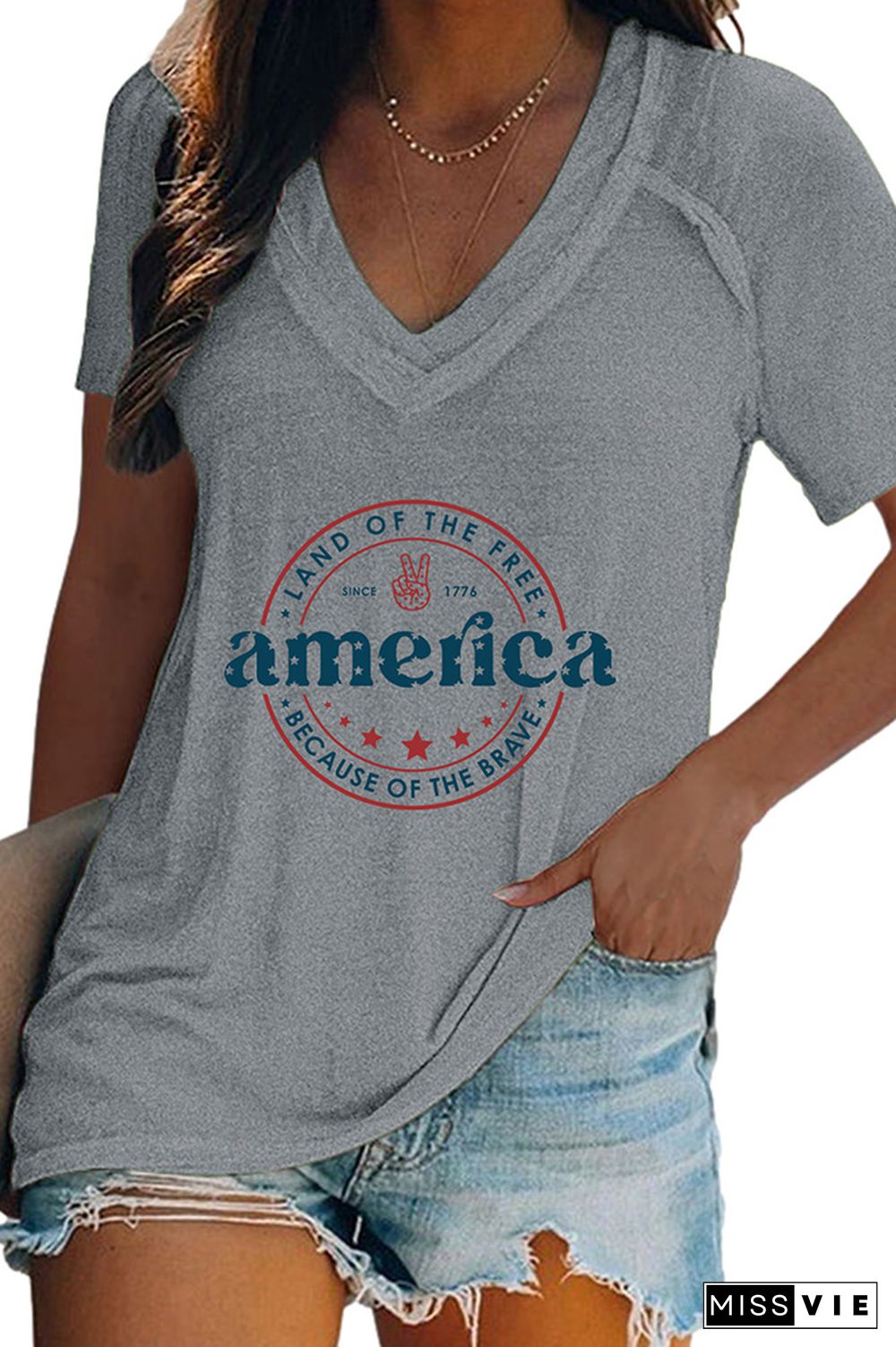 America Land Of The Free Because Of The Brave Graphic Tee