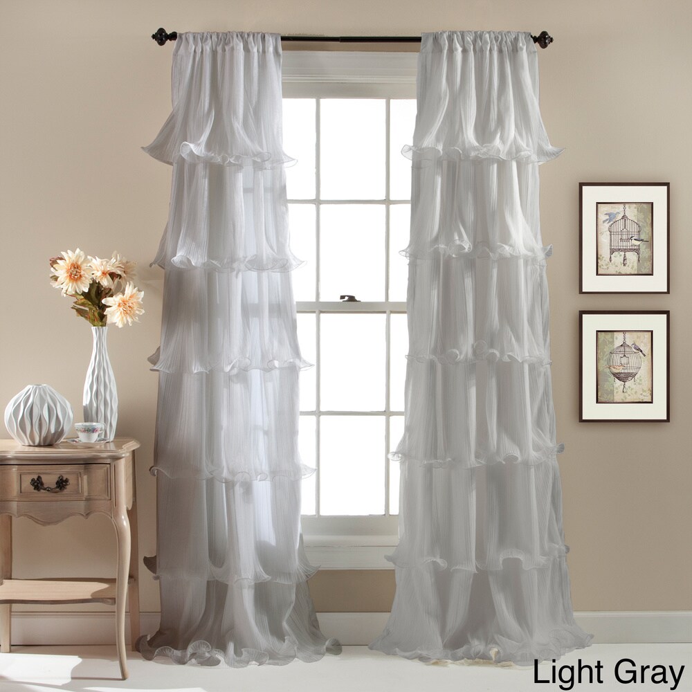 Lush Decor Nerina Ruffled Single Curtain Panel   54\