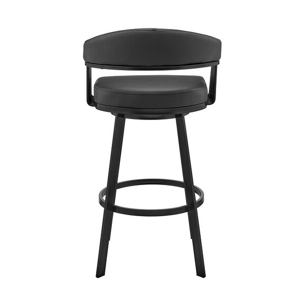 Bronson Modern Swivel Counter/Bar Stool in Faux Leather and Metal