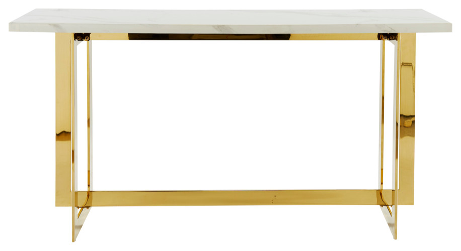 White and Gold Marble Console Table  Andrew Martin Sienna   Contemporary   Console Tables   by Oroa   Distinctive Furniture  Houzz