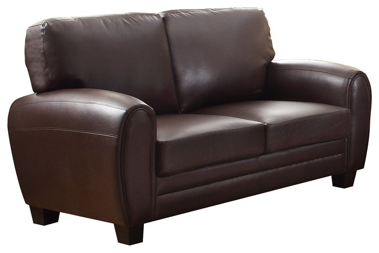 Lexicon Rubin Bonded Leather Loveseat in Black   Contemporary   Loveseats   by Homesquare  Houzz