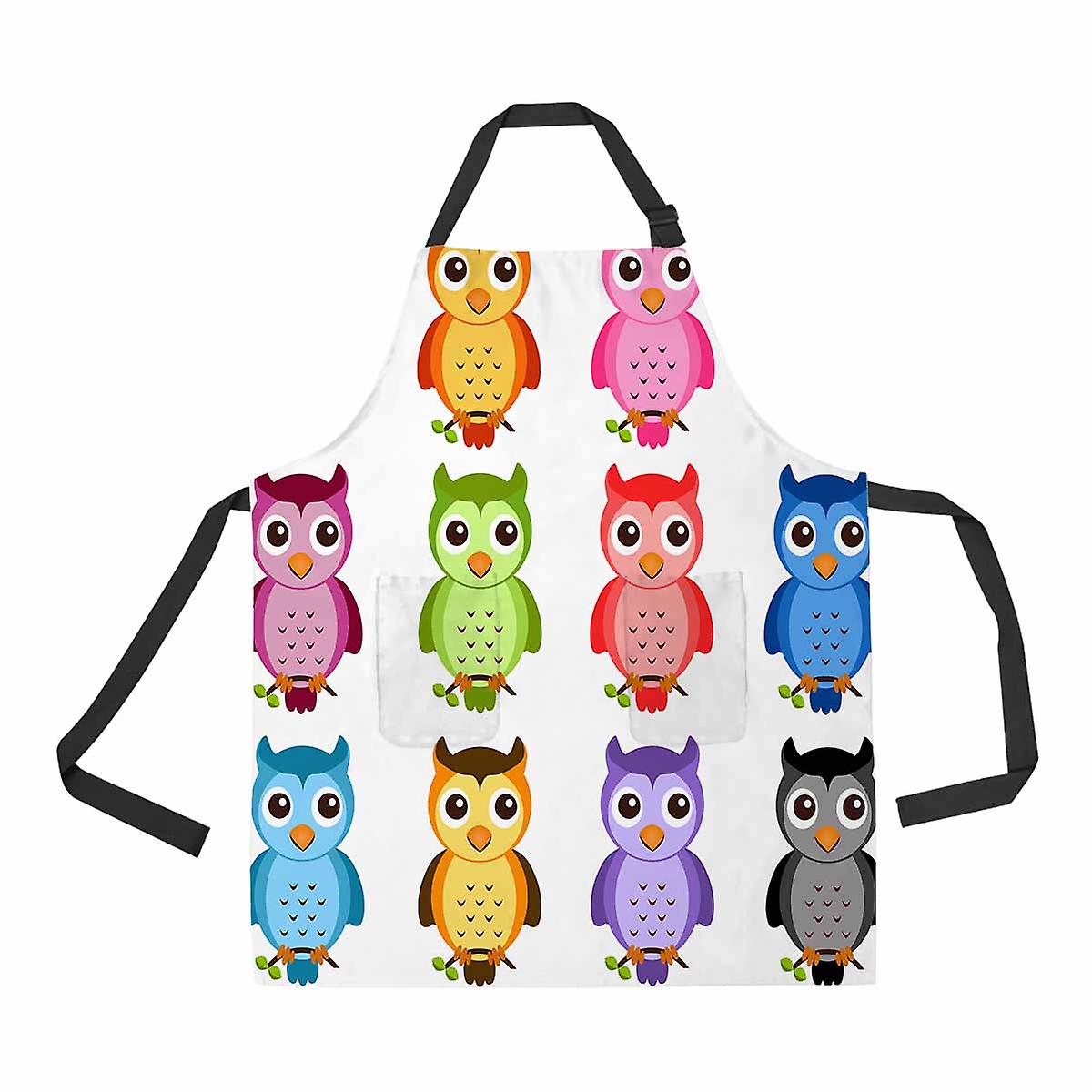 Night Owls Unisex Adjustable Bib Apron With Pockets For Commercial Restaurant And Home Kitchen Use