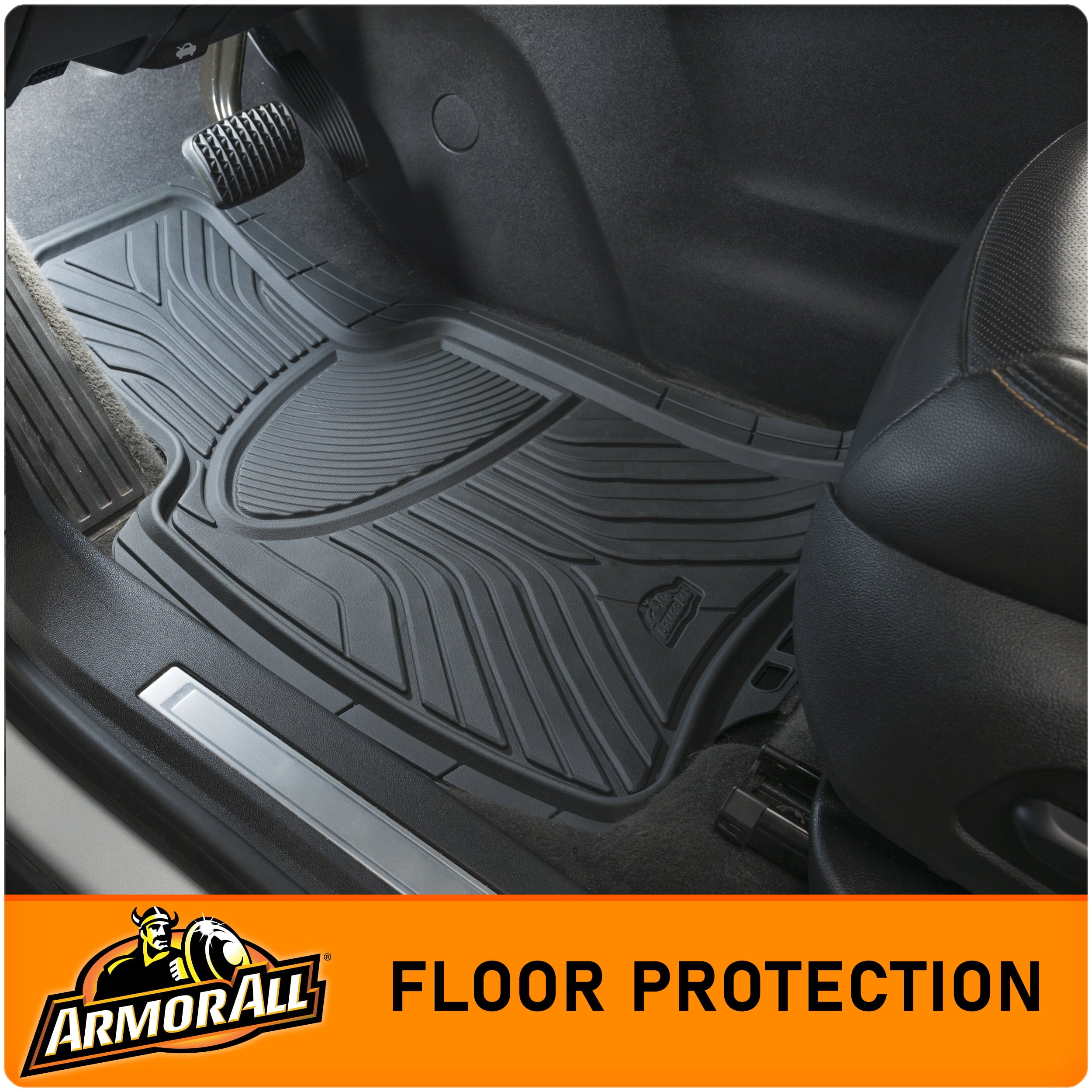 Armor All 4 Piece Rubber All-Season Trim to Fit Floor Mats Black， 78846WDC