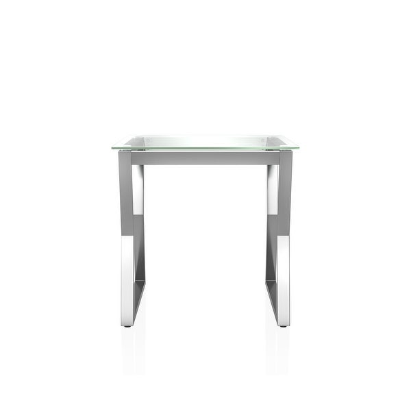 Furniture of America Kiloran Contemporary Glass Top 24-inch Side Table