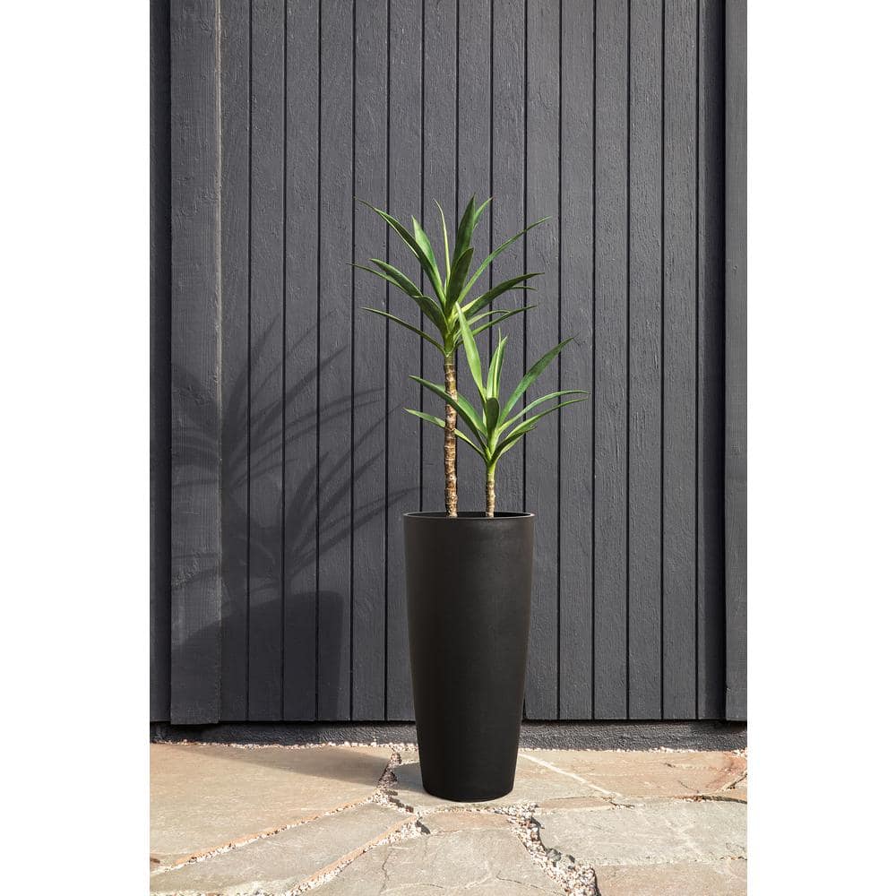 Veradek Selena 28 in. Black Plastic Pot Planter (2-Pack) SLV28B-2PK