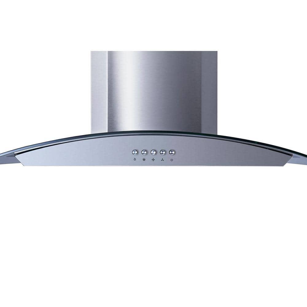 Winflo 30 in Convertible Wall Mount Range Hood in Stainless SteelGlass with Baffle Filters