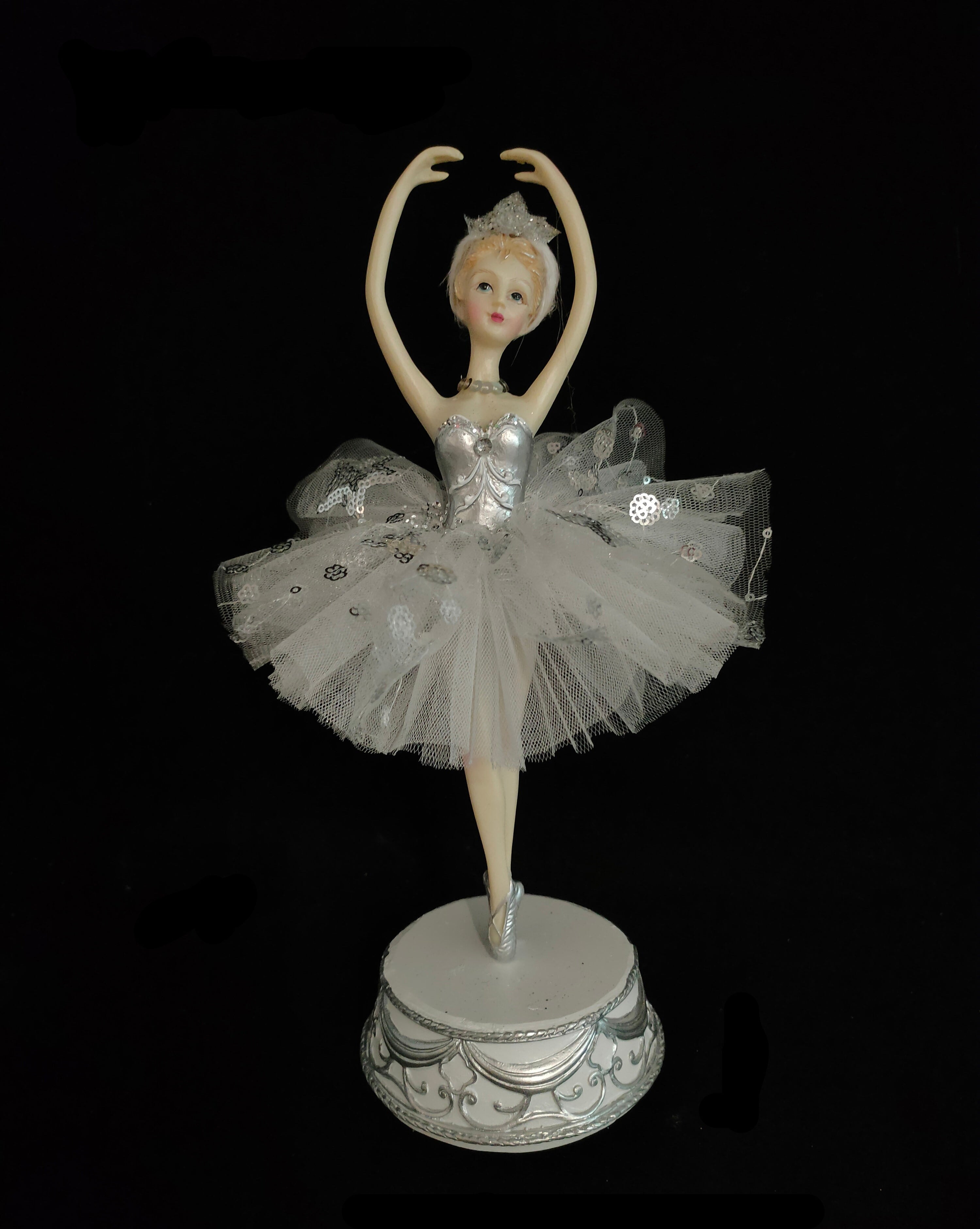 13 Silver Ballerina Music Box