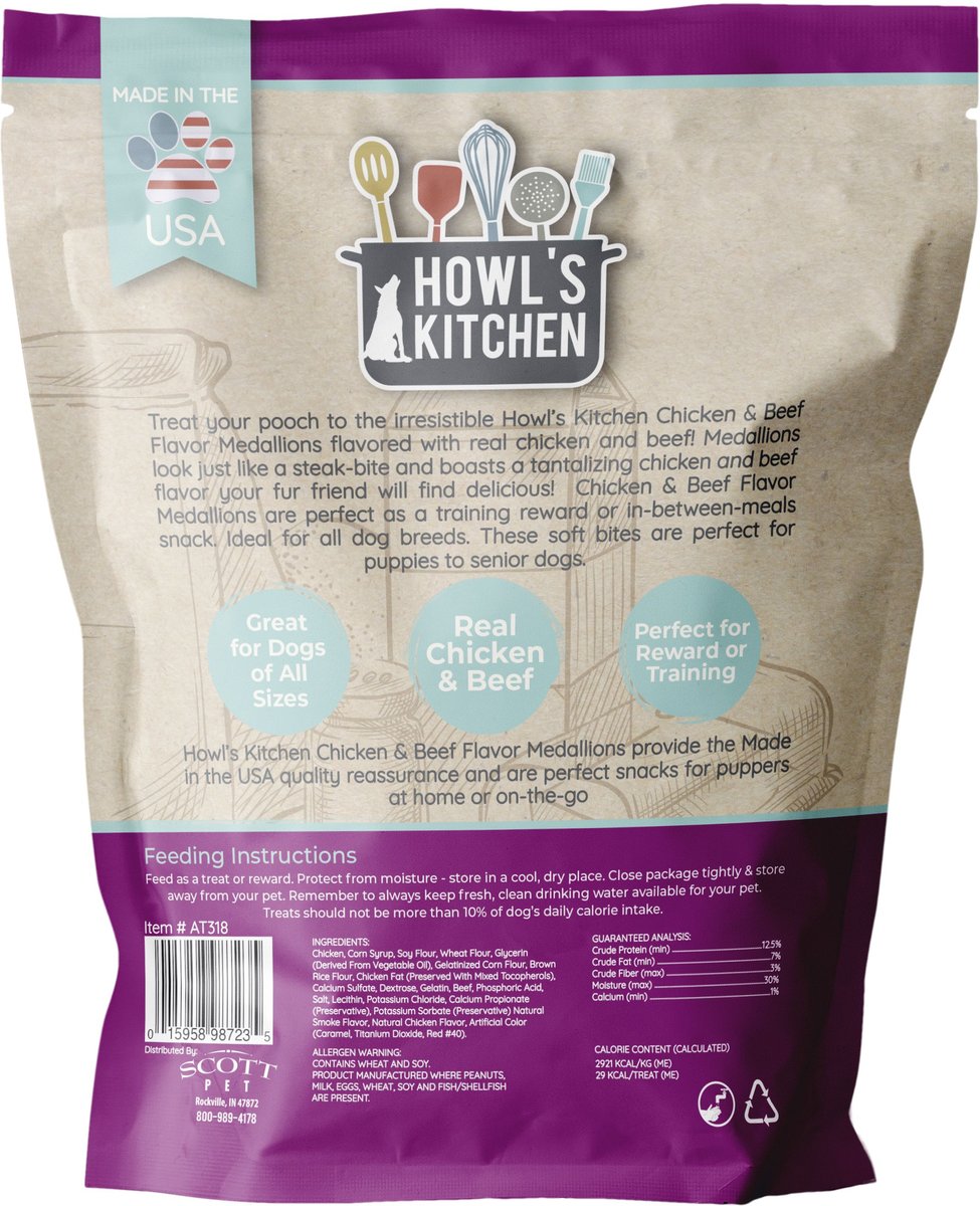 Howl's Kitchen Meaty Medallions Chicken and Beef Flavor Dog Treats